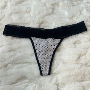 2013 Vintage Victoria's Secret Polka Dot Low Rise Thong Panty L